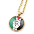 Collana bandiera Palestina ciondolo segno pace catena oro gioiello moda regalo top. - Oro A