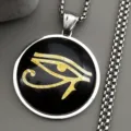 Stainless steel Eye of Horus pendant necklace, Egyptian mythology jewelry accessory for men women. - Silver 60cm
