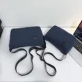 Blue canvas crossbody bag casual commuter shoulder bag daily travel lightweight messenger. - S / Dark Blue
