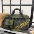 Military green multi-pocket travel duffel bag for sports, fitness, and short business trips. - Army Green
