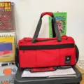 Red travel duffel bag large capacity sports fitness bag waterproof portable luggage bag for student - Red