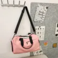 Pink sports fitness bag waterproof travel gym bag yoga bag shoulder handbag for women men - Pink
