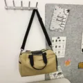 Khaki Waterproof Gym Duffel Bag for Men and Women Fitness Travel Sports Bag with Strap - Khaki