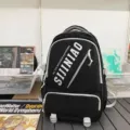 Black large capacity backpack for women and men, stylish school bag for high school students. - Black
