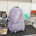Großer violetter Schulranzen für Damen und Studenten, trendige Freizeit-Laptop-Tasche Alltag. - Lila + Gedrehter Knoten