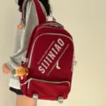 Großer roter Schulrucksack für Studenten lässige tägliche Reise Büchertasche - Rot + Mini-Burger