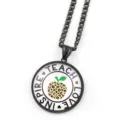 Collier enseignante pomme léopard cabochon verre chaîne noire bijoux cadeau pour femme - Noir Style E