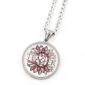 Collier pendentif en verre tournesol thème enseignant avec chaîne en métal pour cadeau - Argent F