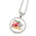 Collier pendentif argent pomme crayon remerciement professeur cadeau bijou élégant - Argent H