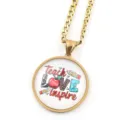 Collier pendentif pomme professeur tendance, bijoux en chaîne dorée et gemme pour femme - Or I