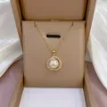 Exquisite Gold Perlen Anhanger Halskette mit glitzerndem Zirkonia fur elegante Damen Alltag. - X0908 Gold Perlenring
