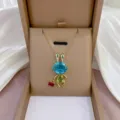 Schicke bunte Zirkon Tier Anhänger Halskette Mode Nischen Design Schmuck für Frauen - Tieranhänger A (X0649-1)
