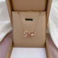 Roségold 520 Herz Zirkon Halskette exquisite Schlüsselbeinkette Damen Schmuck Geschenke - Nummer Herz Stil (X0014)