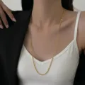 Collier de chaîne de perles d'or long minimaliste pour femmes, bijoux de chaîne de clavicule élégants. - Chaîne à Perles Universelle / Or