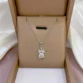 Koreanischer Stil einfache Doppelring Zirkon Halskette elegante Damen Schmuck Kette - Krone Kreis Stil (X0091)