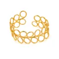 Verguld roestvrij staal geometrische open manchet armband voor vrouwen stijlvolle sieraden. - Geometrisch Hol (1142-1) / Goud