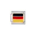 German flag Italian modular charm link stainless steel DIY bracelet jewelry accessory component. - Germany National Flag Link Module (HA-274)