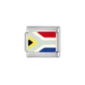 Stainless steel Italian modular charm South African flag enamel DIY bracelet link component - South Africa National Flag Link Module (HA-283)