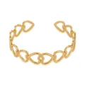 Stainless steel 18k gold plated hollow heart cuff bracelet, fashion geometric jewelry. - Continuous Heart Hollow Geometric Style (1134)