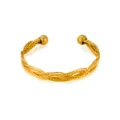 Roestvrij staal 18K verguld multi-strand gevlochten open manchet armband voor vrouwen - Multi-streng Weefsel (1143) / Goud