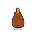 Cute capybara enamel pin cartoon orange badge lapel brooch for clothes backpack decor. - Orange on Head Style (CZ0488-3)