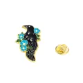 Original dark style crow and flower enamel pin brooch, creative alloy star badge jewelry. - Looking Back Crow Starry Sky Style (CZ0494-2)
