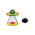 Süßer Osterei UFO Emaillestift bunte Legierung Cartoon Brosche für Kleidung und Taschen Dekor. - UFO-Raumschiff-Stil (CZ0585-3)