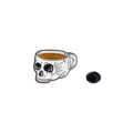 Broche de esmalte creativo taza de café calavera aleación estilo punk insignia ropa accesorio - Taza de Café Calavera (CZ0497-4)