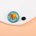 School bag enamel pin back to school brooch badge cute student backpack metal lapel jewelry - Round Schoolbag Style
