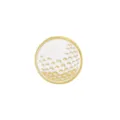 Gold and white round enamel brooch lapel pin stylish metal badge clothing accessory for kids - Simple Round Style (CZ2141-1)