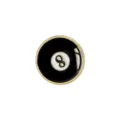 Cute 8-ball enamel lapel pin black white alloy badge clothing decoration accessory - No. 8 Billiards Style (CZ2141-4)