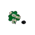 Spilla distintivo smaltato trifoglio verde di San Patrizio irlandese con design a nastro. - Stile Quadrifoglio a Quattro Foglie / CZ0804-4