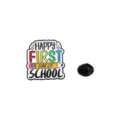 Cute cartoon enamel pin with school slogan, alloy material badge for school bag and clothing decoration. - Happy First Day of School (CZ0744-4)