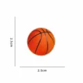 Cute basketball shaped alloy brooch for kids clothing decoration, sports series fashion pin. - Orange Basketball (CZ3435-1) / 2.5cm
