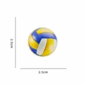 Cute volleyball enamel brooch pin, alloy sports badge decoration for kids clothing and bags. - Color Block Volleyball (CZ3435-2) / 2.5cm