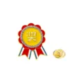 Enamel rhinestone award medal brooch pin, cute red blue ribbon badge for backpack clothes - Red White Blue - Award (CZ0985-1)