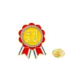 Enamel Rhinestone Star Award Brooch Gold Plated Metal Badge Cute Schoolbag Decor - Learning Star (CZ0985-5)