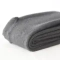 Dark grey fleece-lined thermal leggings variant showing soft thick winter fabric texture. - Ribbed Footed Tights / Smoke