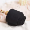Medias de punto negras para mujer, leotardos de invierno gruesos con textura fina y elegante. - Medias sin forro polar / Negro
