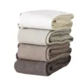 Medias de algodón gruesas con forro polar para mujer, leggings neutros de invierno. - Punto liso 800D / Gris jaspeado y marrón