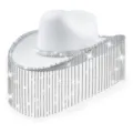 White rhinestone fringe cowboy hat sparkle cowgirl hat for women music festival party costume - M (56-58cm) / Style 4 White