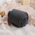 Medias de punto grueso gris oscuro para mujer, leggings acanalados cálidos de invierno - Medias sin forro polar / Gris humo