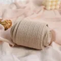 Medias de punto cálidas de otoño e invierno para mujer, pantimedias color avena con trenzas. - Beige Avena
