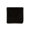 Portable black leather squeeze pouch for earphones and cables with metal spring frame. - S / Black