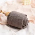 Medias de punto avena mujer otoño invierno gruesas cálidas leggings color sólido suave - Café con Leche