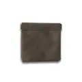 Grey leather squeeze pouch for earphones and data cable storage compact portable daily organizer - S / Dark Gray