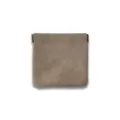 Grey leather squeeze pouch for earphones and data cables, compact self-sealing storage bag. - S / Light Gray