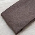 Brown ribbed fleece lined tights detail view, soft warm winter thermal pantyhose variant. - Light Coffee