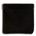 Black leather flex frame pouch earphone storage bag mini coin purse portable wallet organizer. - XL / Black
