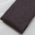 Dark brown ribbed thermal tights for women, soft fleece lined winter leggings SKU view. - Linen Brown
